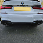 MP Style Gloss Black Rear Diffuser Dual Exhaust for BMW 3 Series G20 G21 Pre-LCI 19-22
