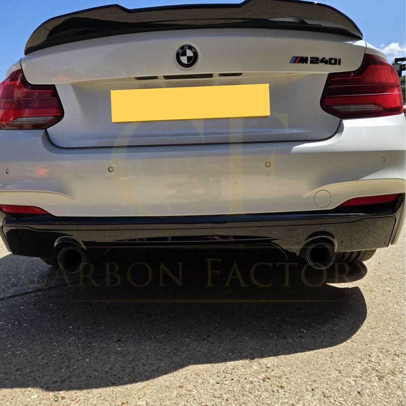 MP Style Gloss Black Rear Diffuser Dual Exhaust for BMW F22 2 Series M Sport 14-Present