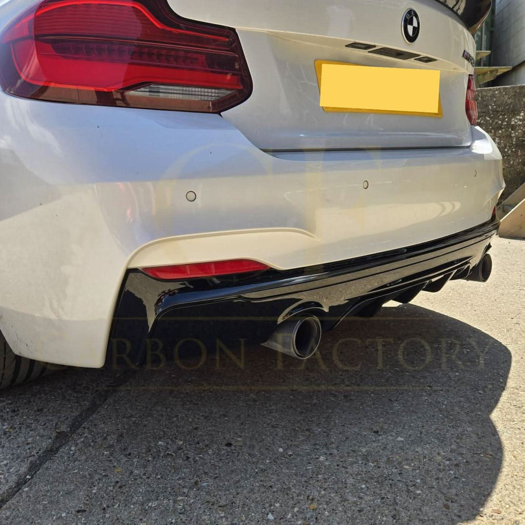 MP Style Gloss Black Rear Diffuser Dual Exhaust for BMW F22 2 Series M Sport 14-Present