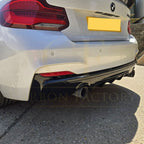 MP Style Gloss Black Rear Diffuser Dual Exhaust for BMW F22 2 Series M Sport 14-Present