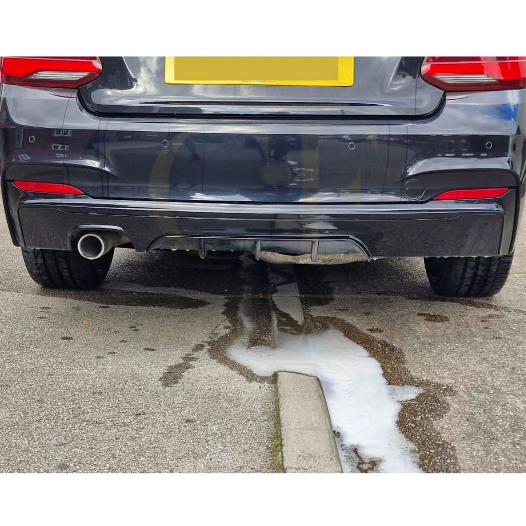 MP Style Gloss Black Rear Diffuser Twin Exhaust for BMW F22 2 Series M Sport 14-Present