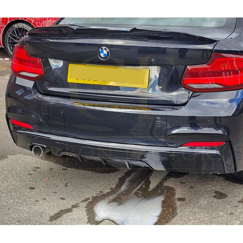 MP Style Gloss Black Rear Diffuser Twin Exhaust for BMW F22 2 Series M Sport 14-Present