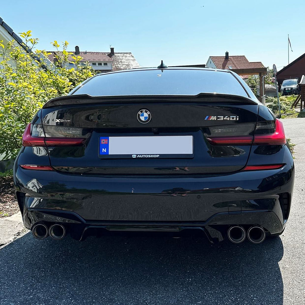 MP Style Gloss Black Rear Diffuser for BMW 3 Series G20 G21 340i Pre-LCI 19-22