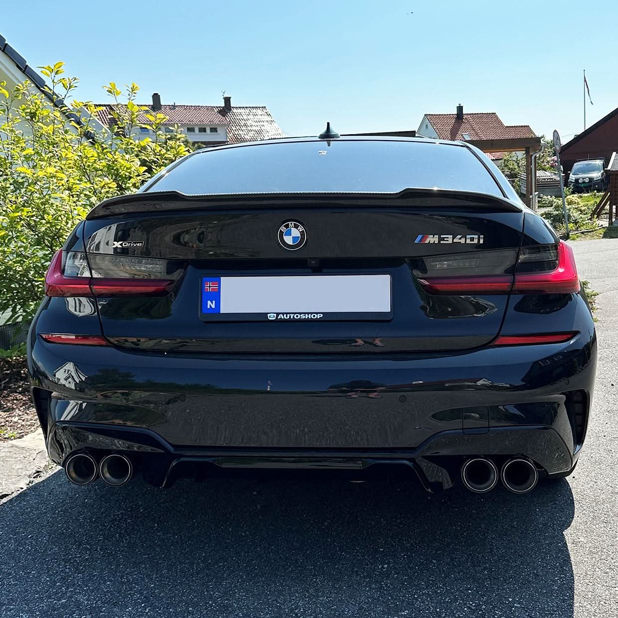 MP Style Gloss Black Rear Diffuser for BMW 3 Series G20 G21 340i Pre-LCI 19-22