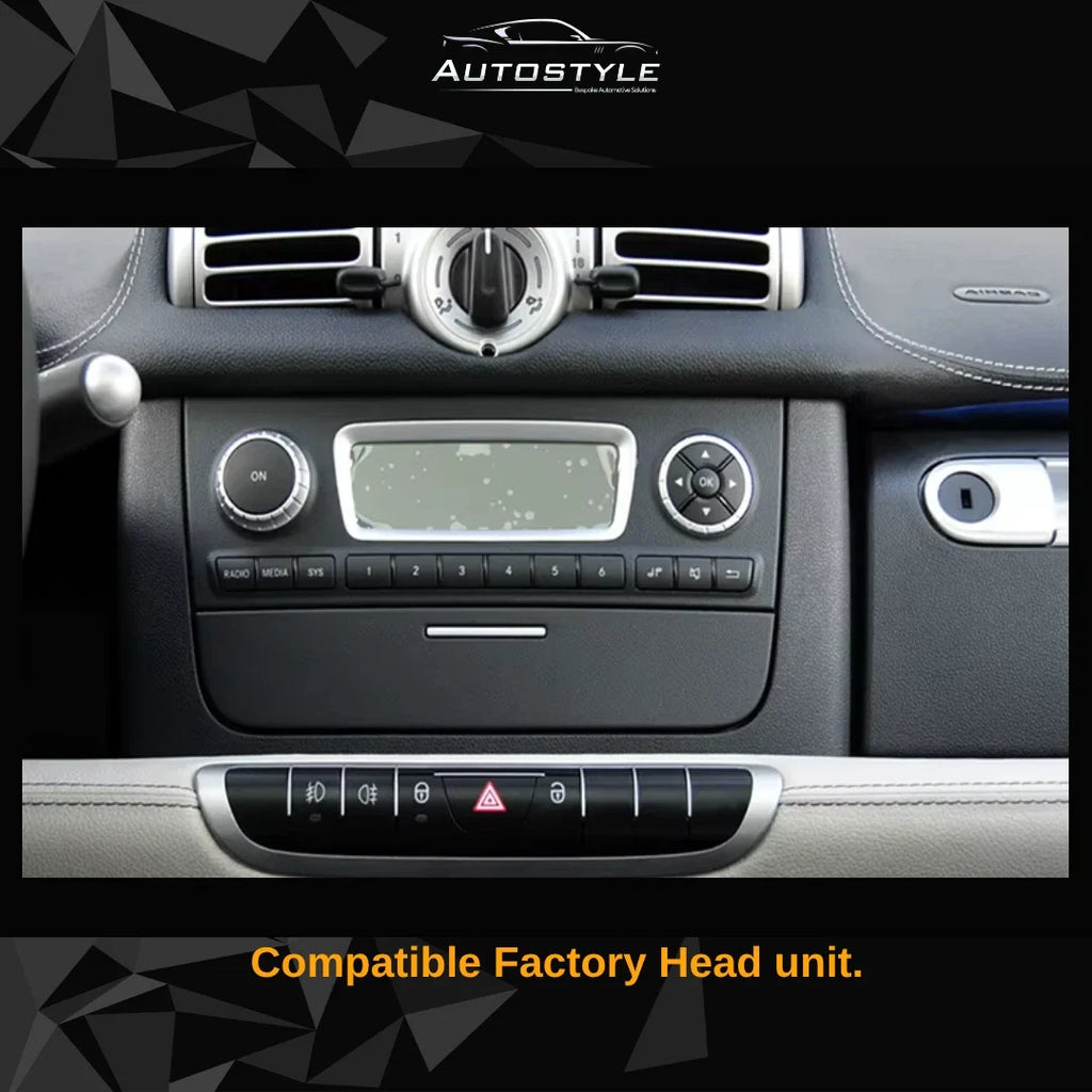 Mercedes-Benz Smart forTwo Apple Carplay / Android Auto 9" Stereo Upgrade 2010-2014