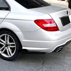 Gloss Black Rear Bumper Spats for Mercedes Benz W204 C Class 08-14