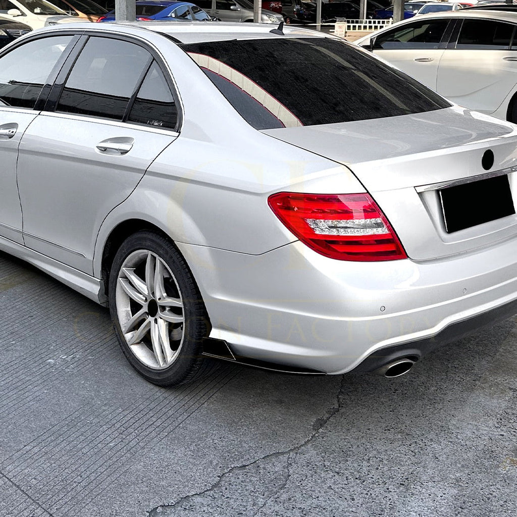 Gloss Black Rear Bumper Spats for Mercedes Benz W204 C Class 08-14