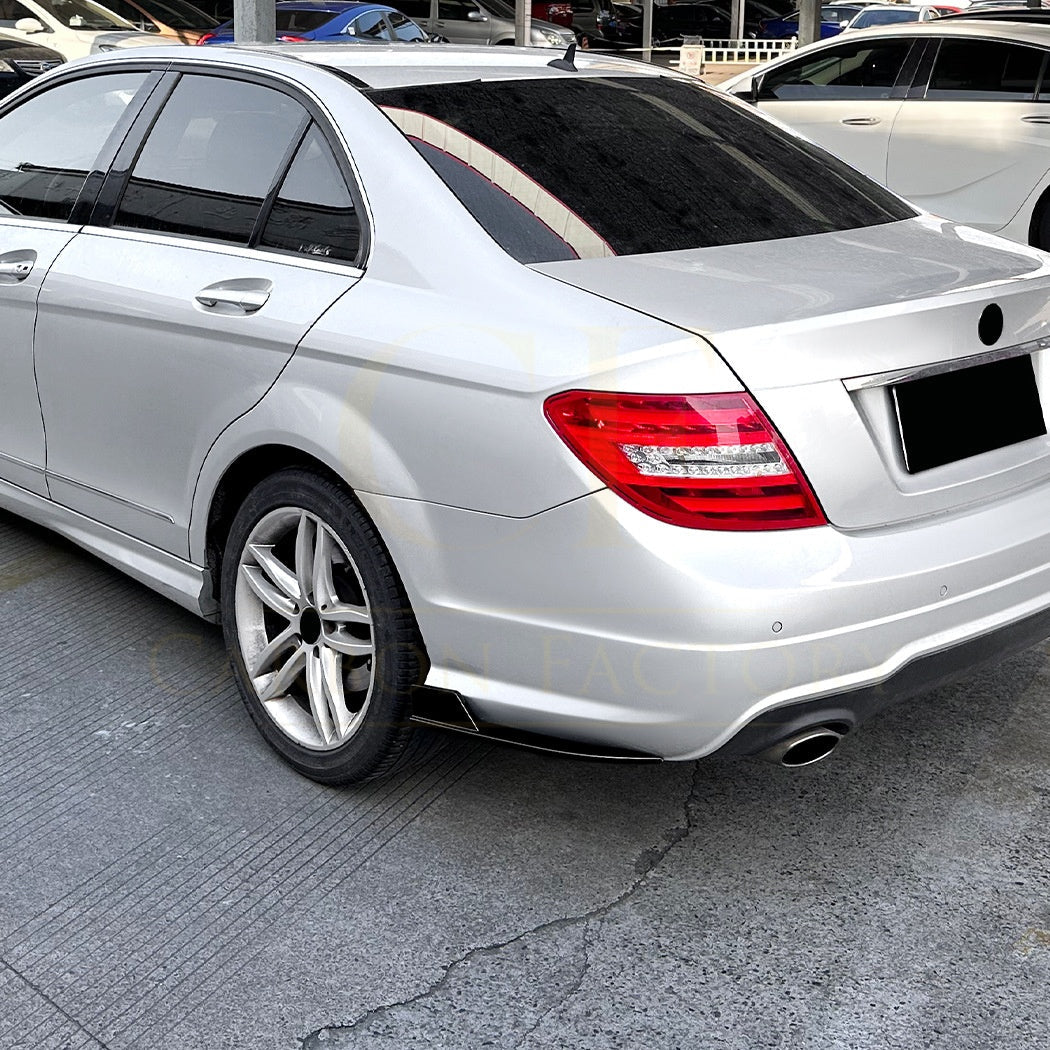 Gloss Black Rear Bumper Spats for Mercedes Benz W204 C Class 08-14