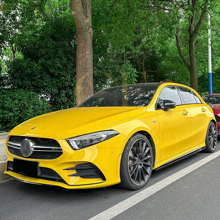 AMG style Gloss Black Side Skirts for Mercedes Benz W177 A Class 18-25