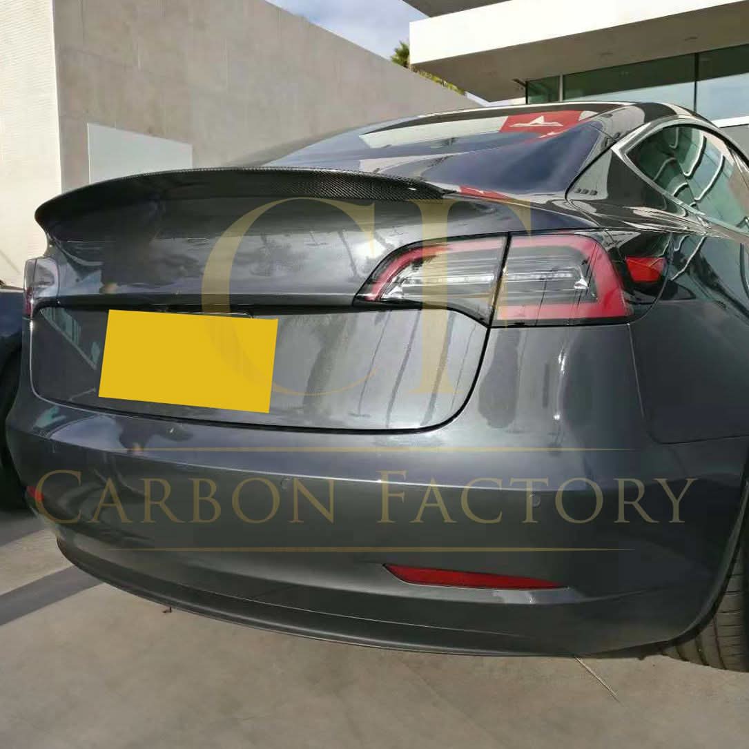 P Style Carbon Fibre Boot Spoiler for Tesla Model 3 16-23