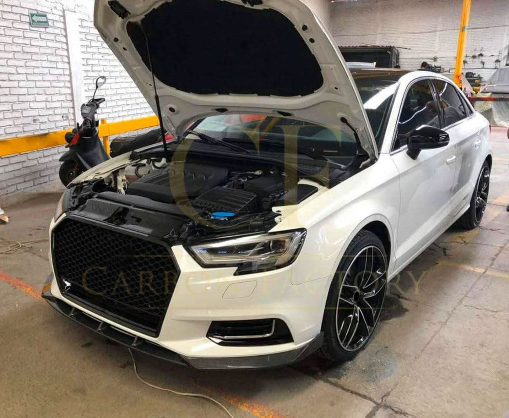 P Style Carbon Fibre Front Splitter for Audi A3 Saloon Non S Line 16-19