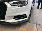 P Style Carbon Fibre Front Splitter for Audi A3 Saloon Non S Line 16-19