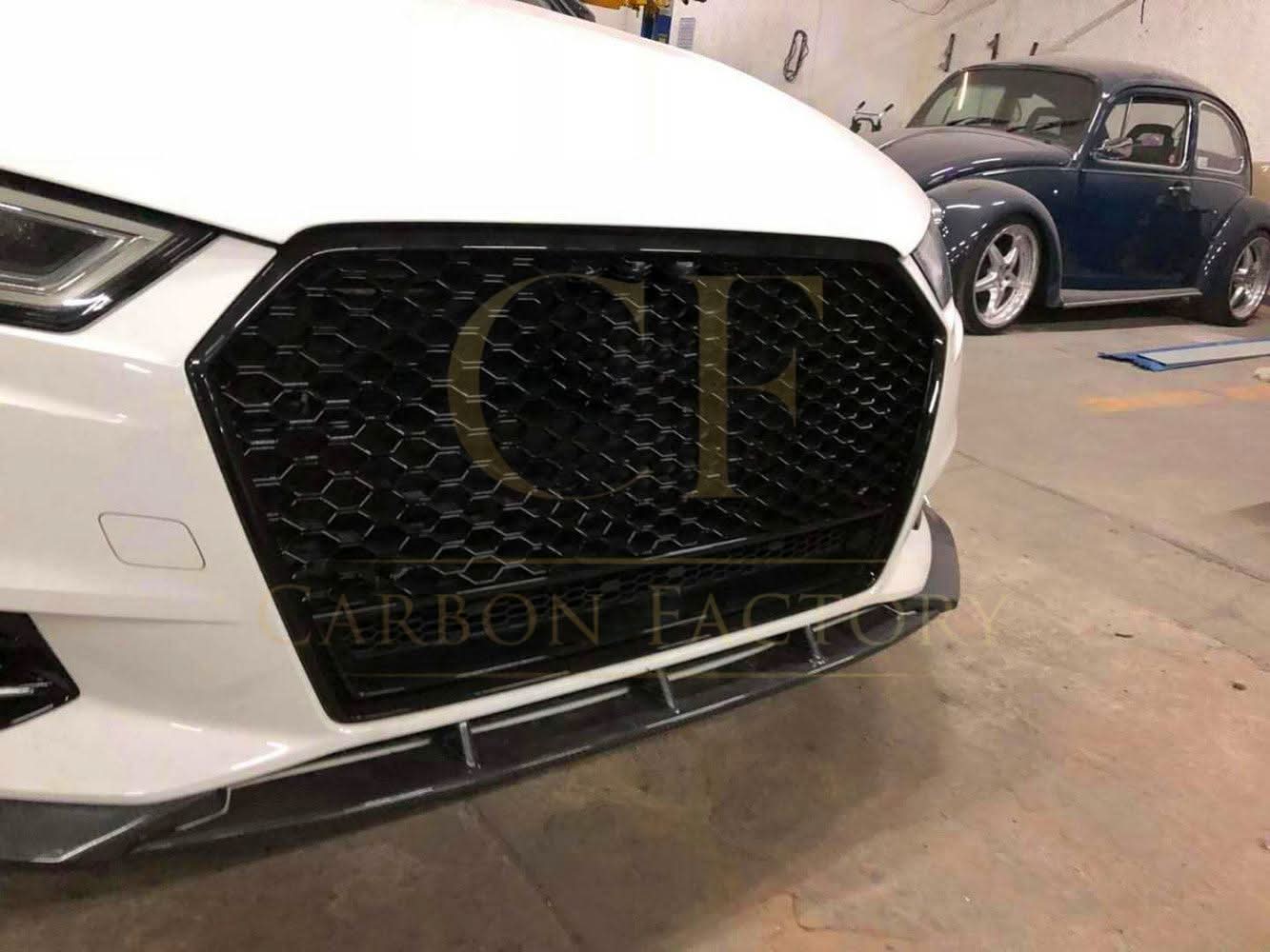 P Style Carbon Fibre Front Splitter for Audi A3 Saloon Non S Line 16-19