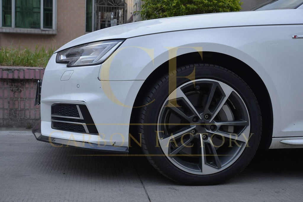 P Style Carbon Fibre Front Splitter for Audi A4 B9 S Line & S4 15-19