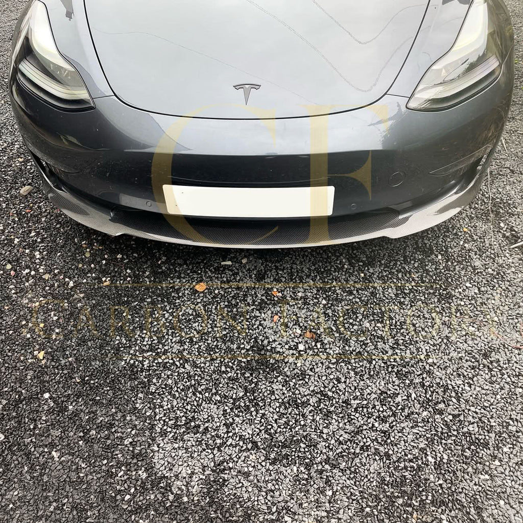 P Style Carbon Fibre Front Splitter for Tesla Model 3 16-23