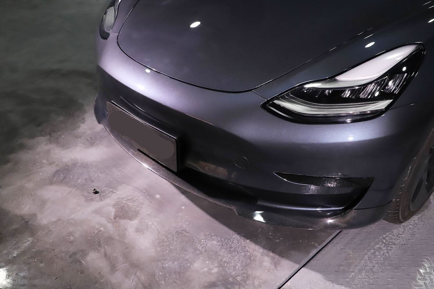 P Style Carbon Fibre Front Splitter for Tesla Model 3 16-23