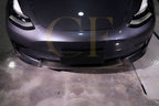 P Style Carbon Fibre Front Splitter for Tesla Model 3 16-23
