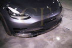 P Style Carbon Fibre Front Splitter for Tesla Model 3 16-23