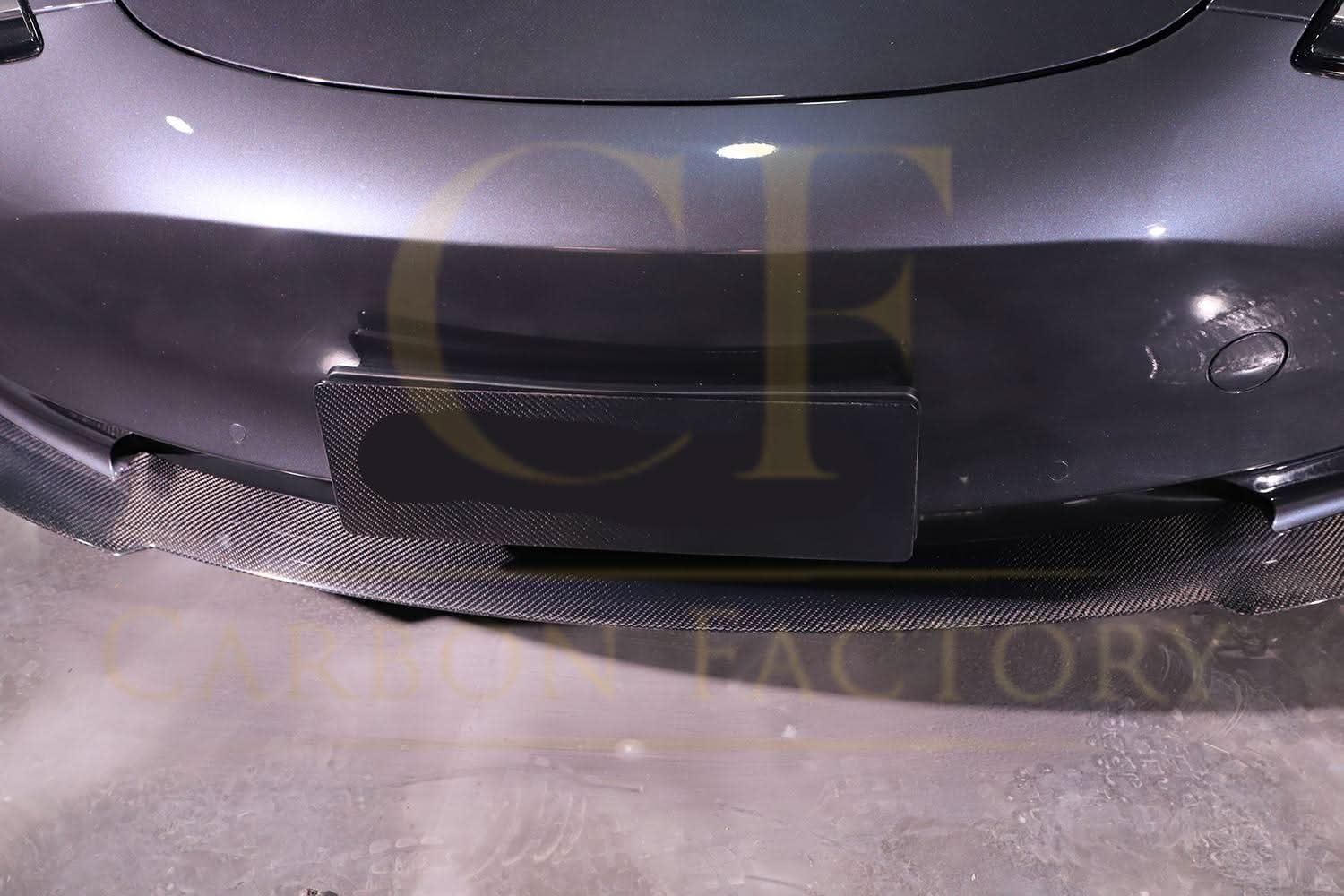 P Style Carbon Fibre Front Splitter for Tesla Model 3 16-23