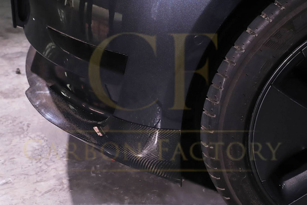 P Style Carbon Fibre Front Splitter for Tesla Model 3 16-23
