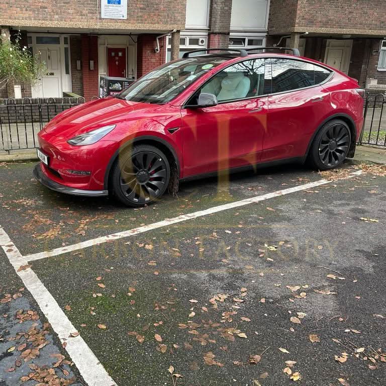 P Style Carbon Fibre Front Splitter for Tesla Model Y 19-23