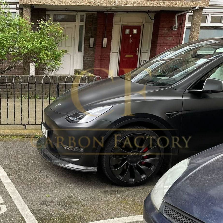 P Style Carbon Fibre Front Splitter for Tesla Model Y 19-23