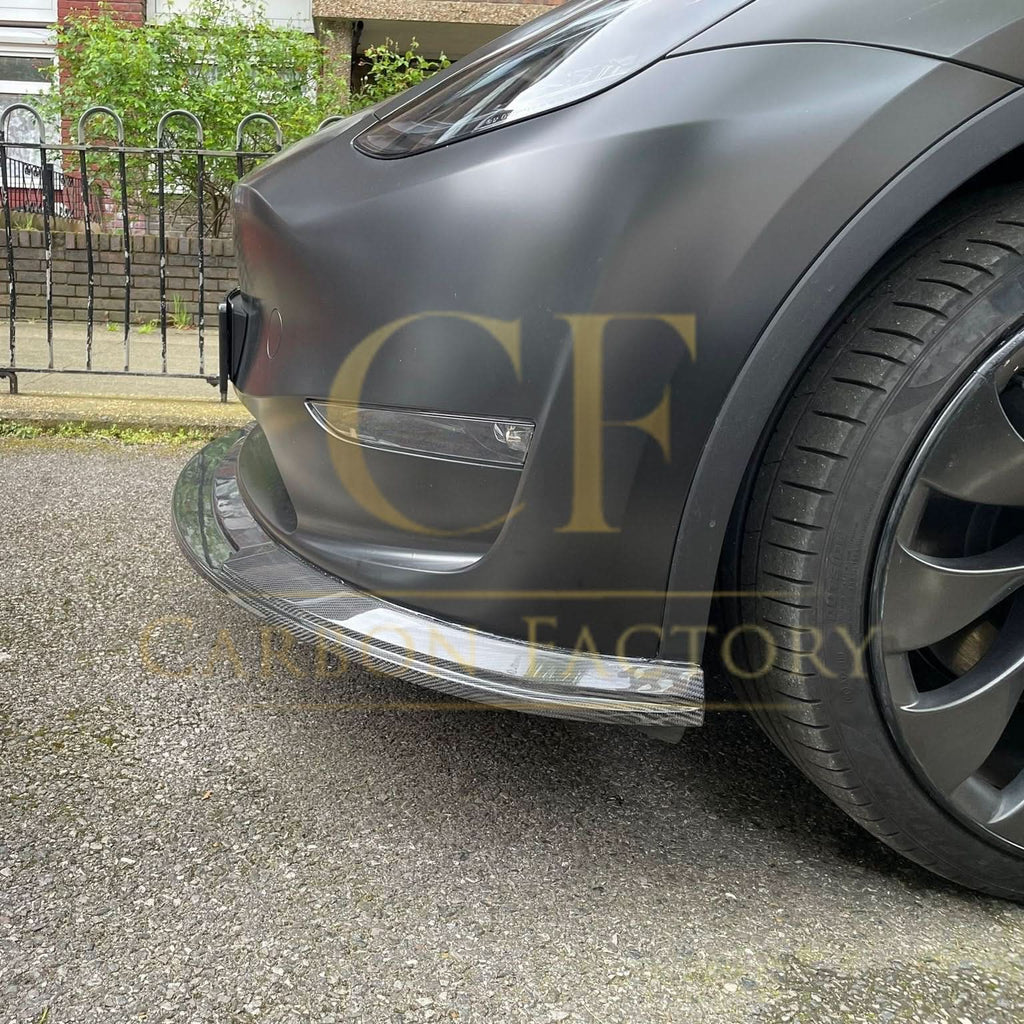 P Style Carbon Fibre Front Splitter for Tesla Model Y 19-23