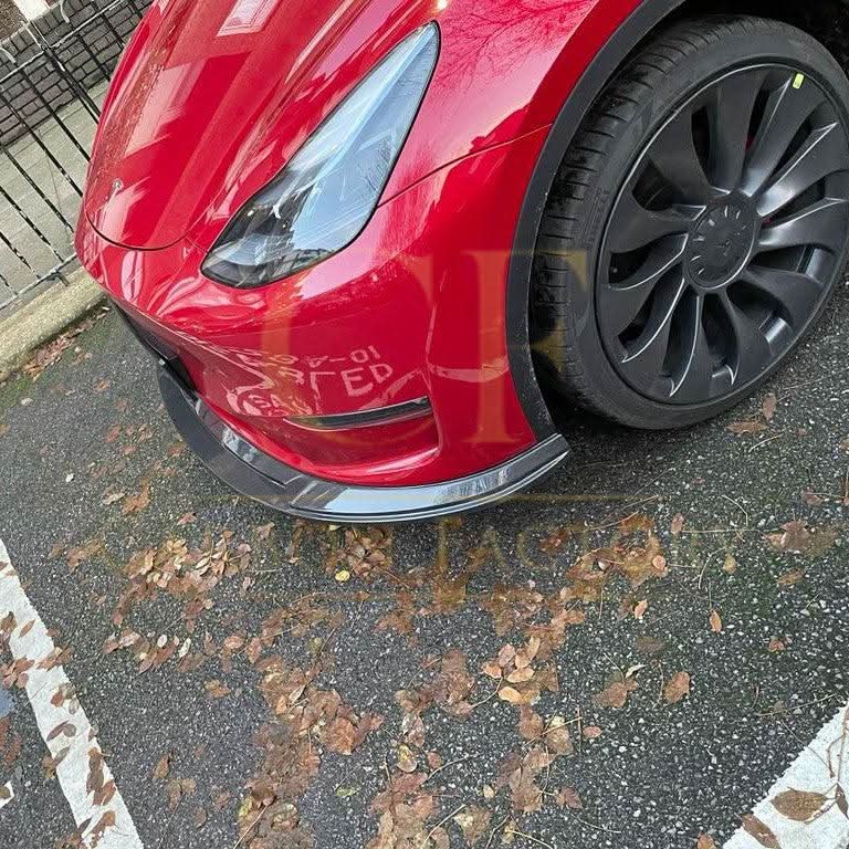 P Style Carbon Fibre Front Splitter for Tesla Model Y 19-23