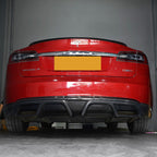 P Style Carbon Fibre Rear Diffuser for Tesla Model S P85 14-15