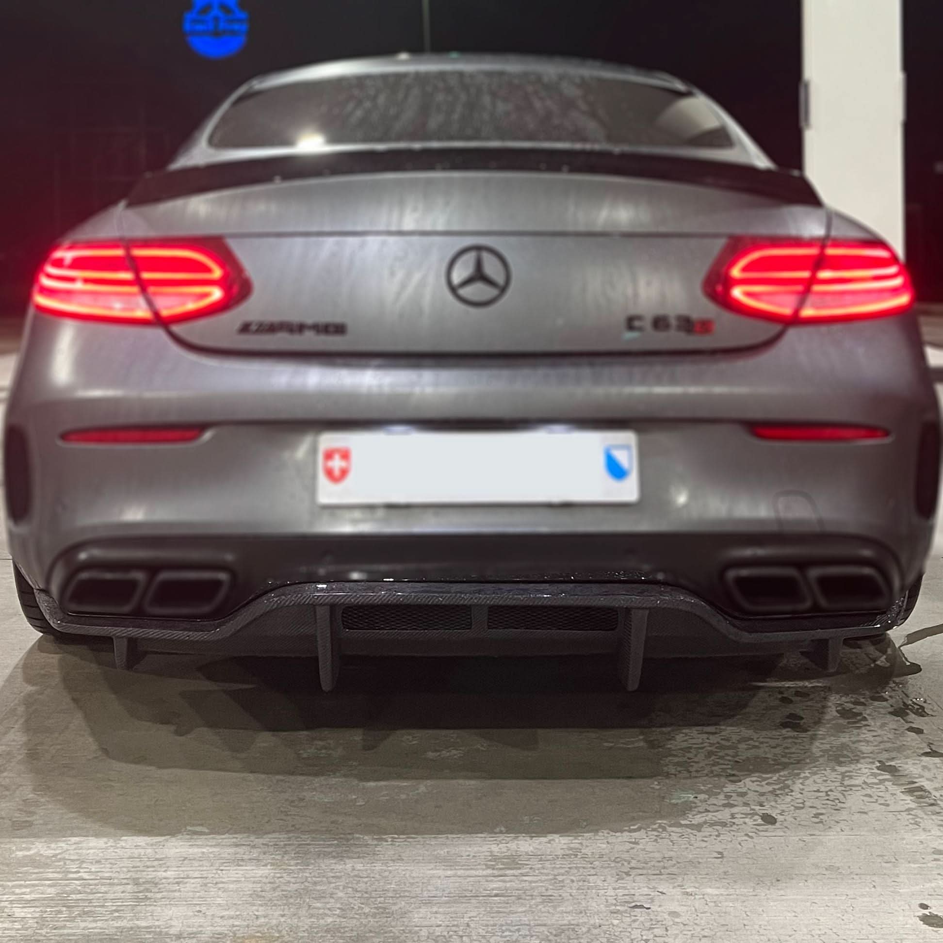 PSM Style Carbon Fibre Rear Diffuser for Mercedes W205 C Class Coupe & C63 2 Door 15-21