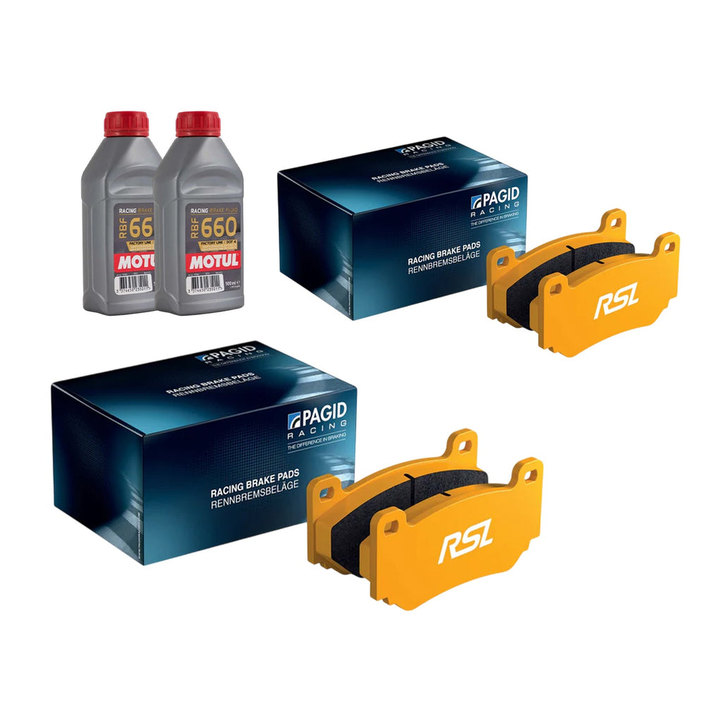 Pagid Racing RSL29 Front & Rear Brake Pads Set + MOTUL 660 Brake Fluid For BMW G8X M Vehicles (G87 M2, G80 M3 & G82 M4)