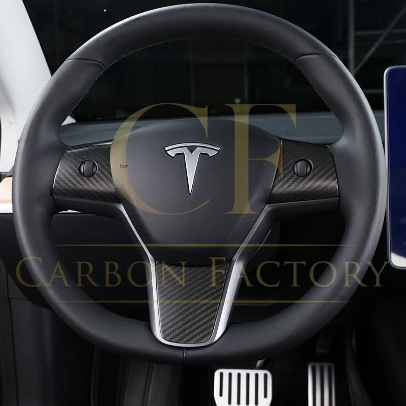 Pre-Preg Carbon Fibre Steering Wheel Trims for Tesla Model 3 & Model Y 17-23