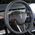Pre-Preg Carbon Fibre Steering Wheel Trims for Tesla Model 3 & Model Y 17-23