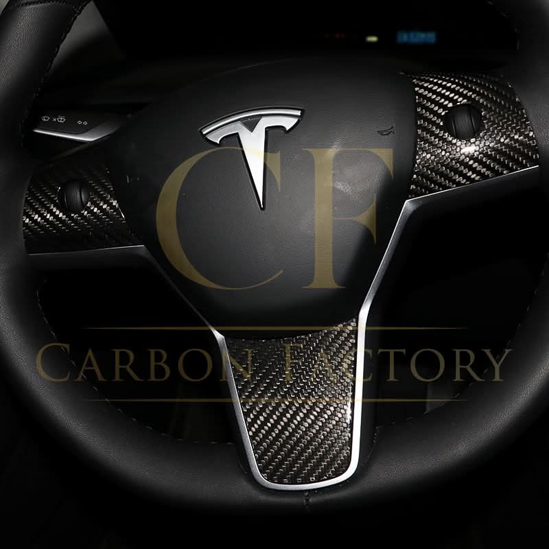 Pre-Preg Carbon Fibre Steering Wheel Trims for Tesla Model 3 & Model Y 17-23