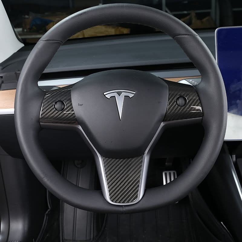 Pre-Preg Carbon Fibre Steering Wheel Trims for Tesla Model 3 & Model Y 17-23