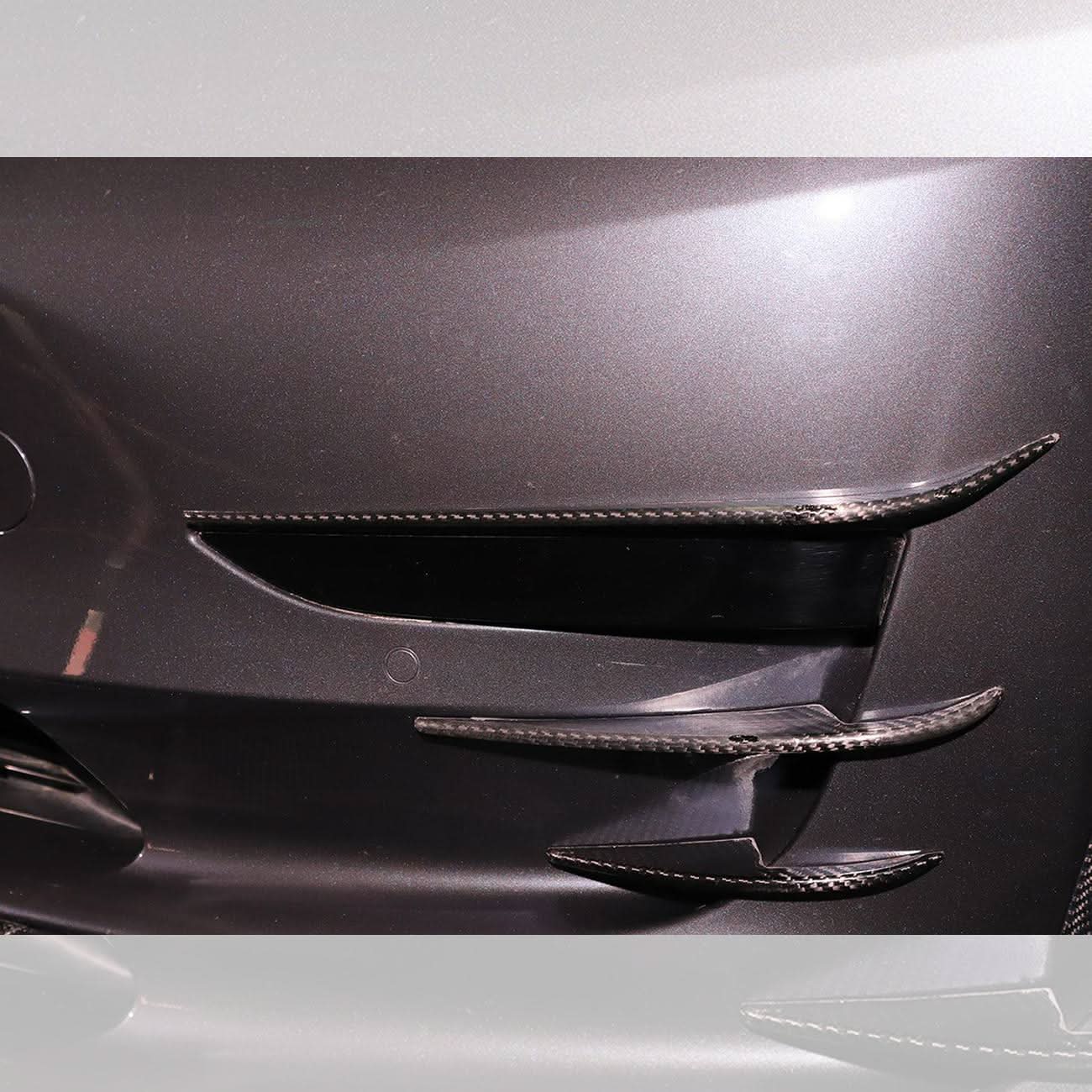 Pre-Preg Carbon Front Canards 6 Pieces Set for Tesla Model 3 16-23