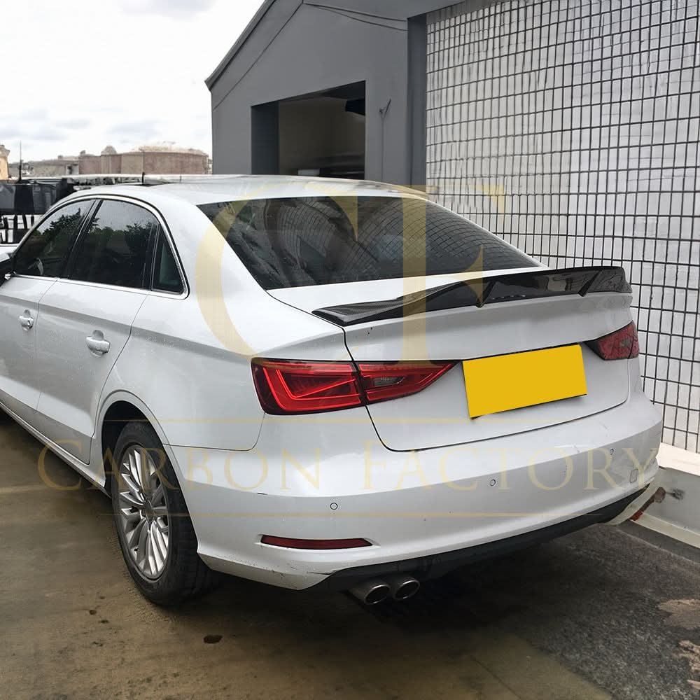 R Style Carbon Fibre Boot Spoiler for Audi A3 S3 RS3 Saloon 13-20