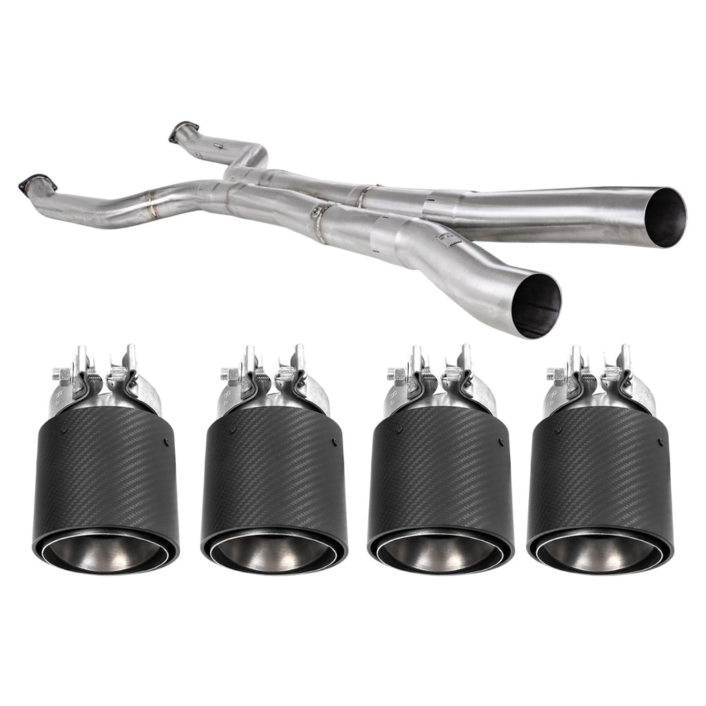 R44 BMW G90 & G99 M5 Exhaust Midpipe & Carbon Fibre Tailpipe Package