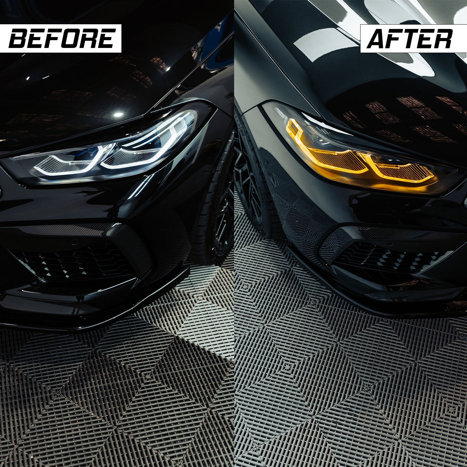 R44 BMW M8 CSL Yellow Daytime Running Lights LED Module Set (F91/F92/F93)