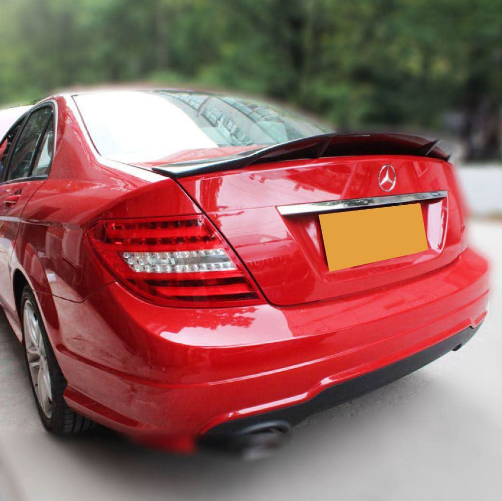 REN Style Carbon Fibre Boot Spoiler for Mercedes Benz W204 C Class 07-14
