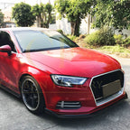 RS Style Carbon Fibre Front Splitter for Audi A3 Saloon Non S Line 16-19