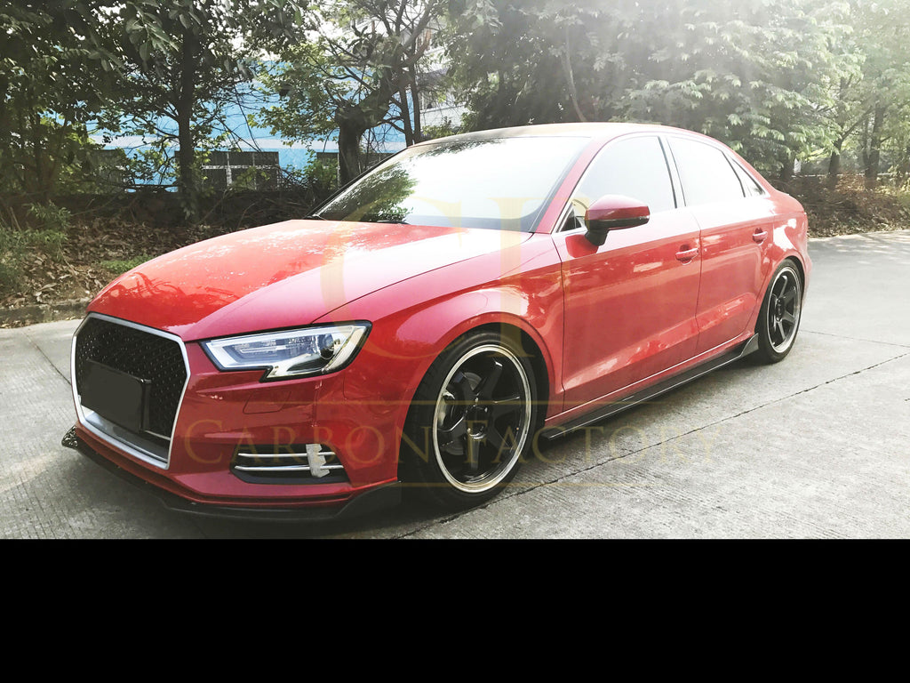 RS Style Carbon Fibre Front Splitter for Audi A3 Saloon Non S Line 16-19