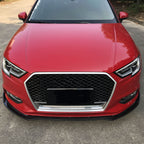 RS Style Carbon Fibre Front Splitter for Audi A3 Saloon Non S Line 16-19