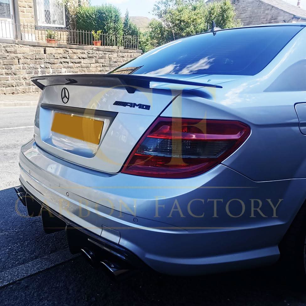 RT Style Carbon Fibre Boot Spoiler for Mercedes Benz W204 C Class Saloon 07-14