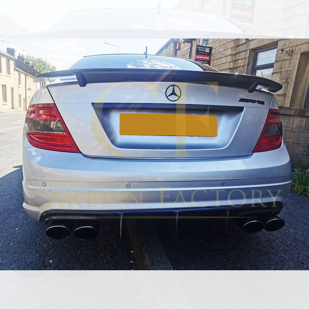 RT Style Carbon Fibre Boot Spoiler for Mercedes Benz W204 C Class Saloon 07-14