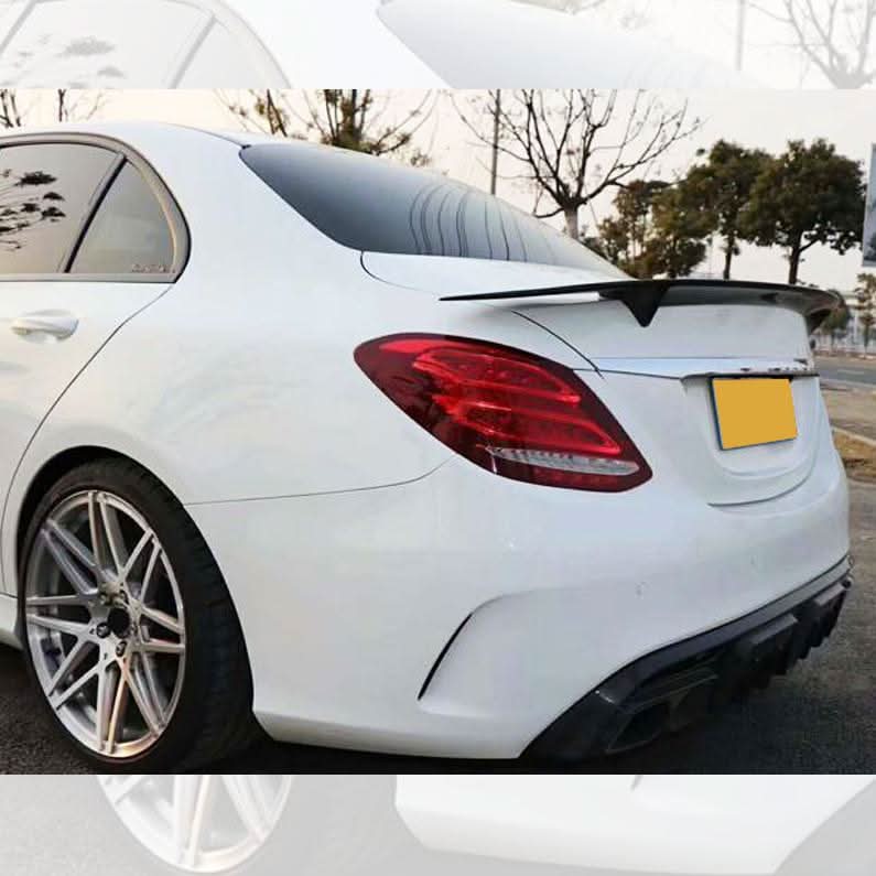 RT Style Carbon Fibre Boot Spoiler for Mercedes Benz W204 C Class Saloon 07-14