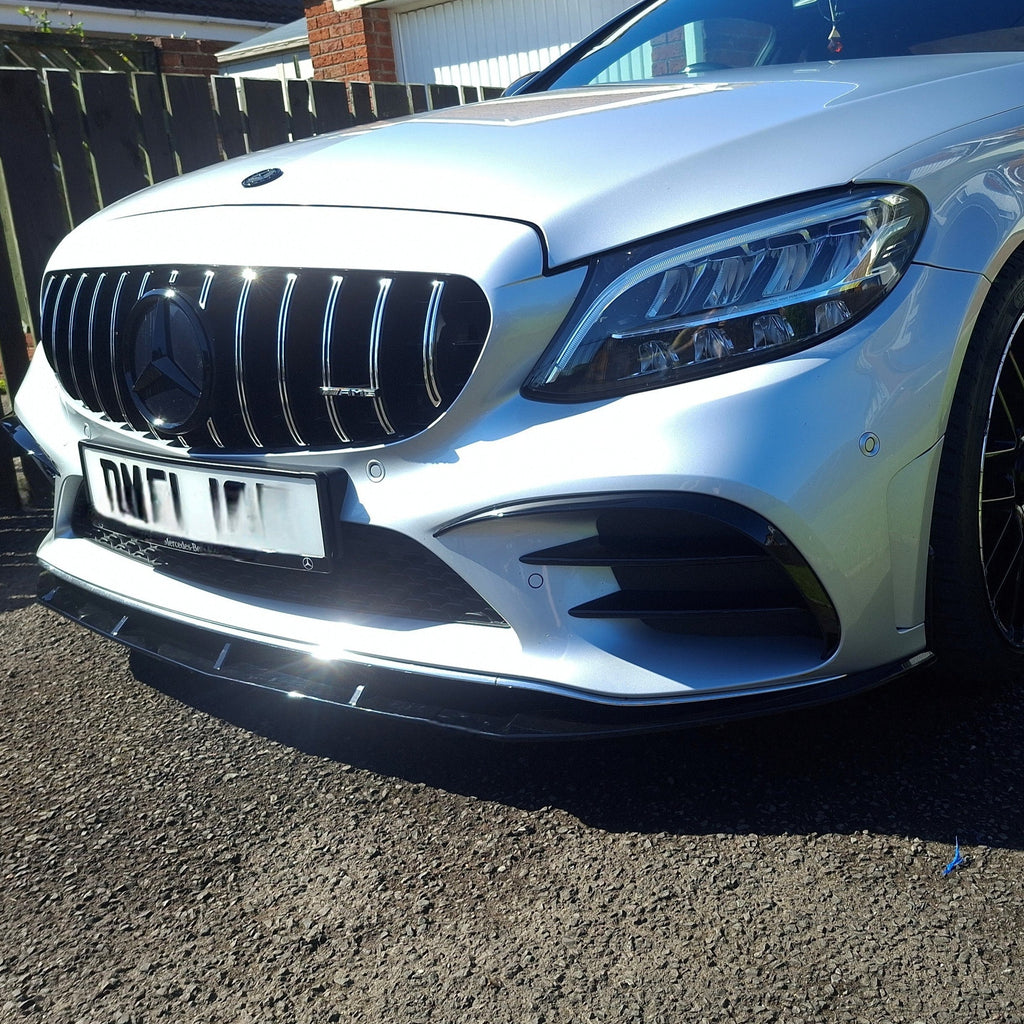 Edition 1 Style Gloss Black Front Splitter for Mercedes Benz W205 C Class 15-18