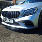 Edition 1 Style Gloss Black Front Splitter for Mercedes Benz W205 C Class 15-18