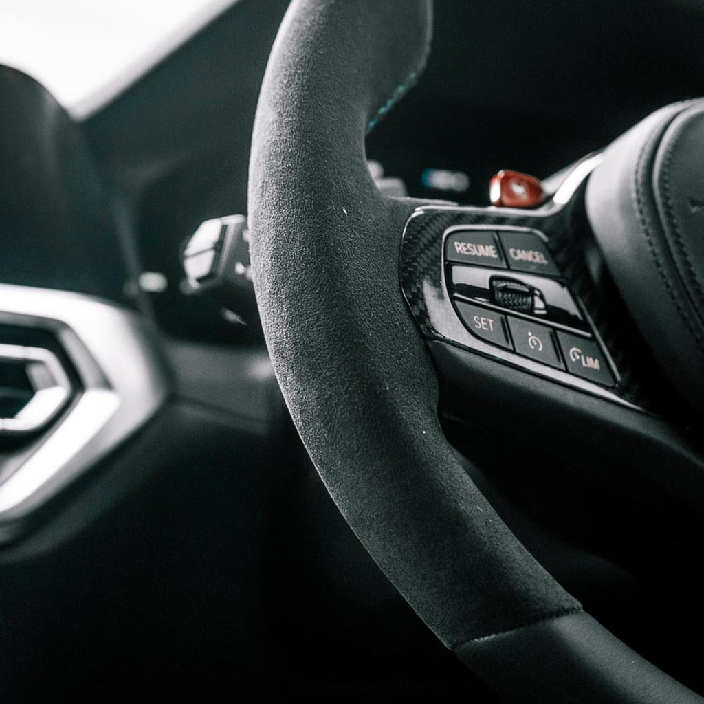 SHFT BMW G8X Round Steering Wheel In Alcantara & Leather (G80 M3, G82 M4 & G87 M2)