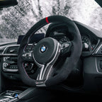 SHFT BMW F Series Flat Bottom Steering Wheel In Alcantara With Red Stripe